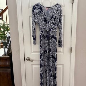 Lilly Pulitzer Navy and White Long Sleeve Dress